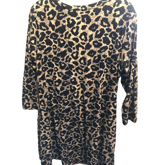 Lildy Animal Print V-Neck 3/4 Sleeve Tunic sz L-XL - Picture 5 of 5